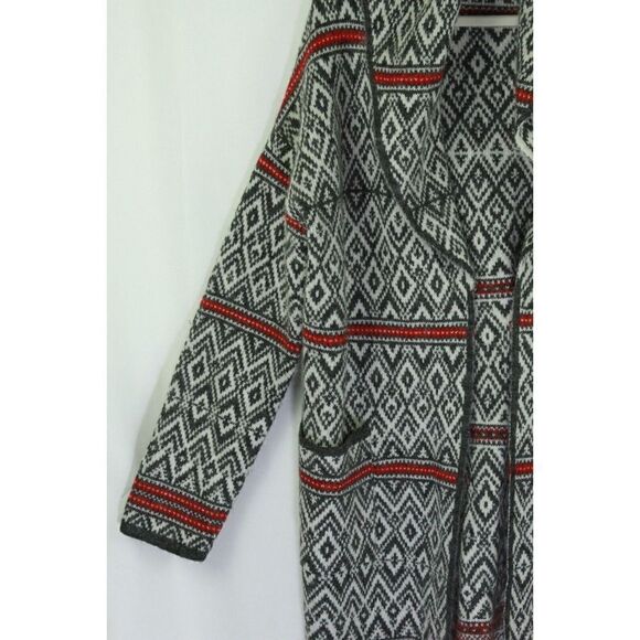 Aspen Cardigan Duster Sweater Nordic Ski Wool Blend Pockets Womens Medium - Picture 5 of 6